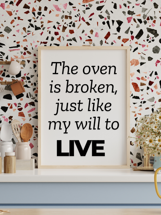 The oven is broken, just like my will to live